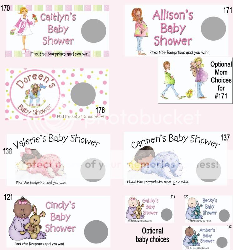 Personalized Baby Shower SCRATCH CARDS GAME  